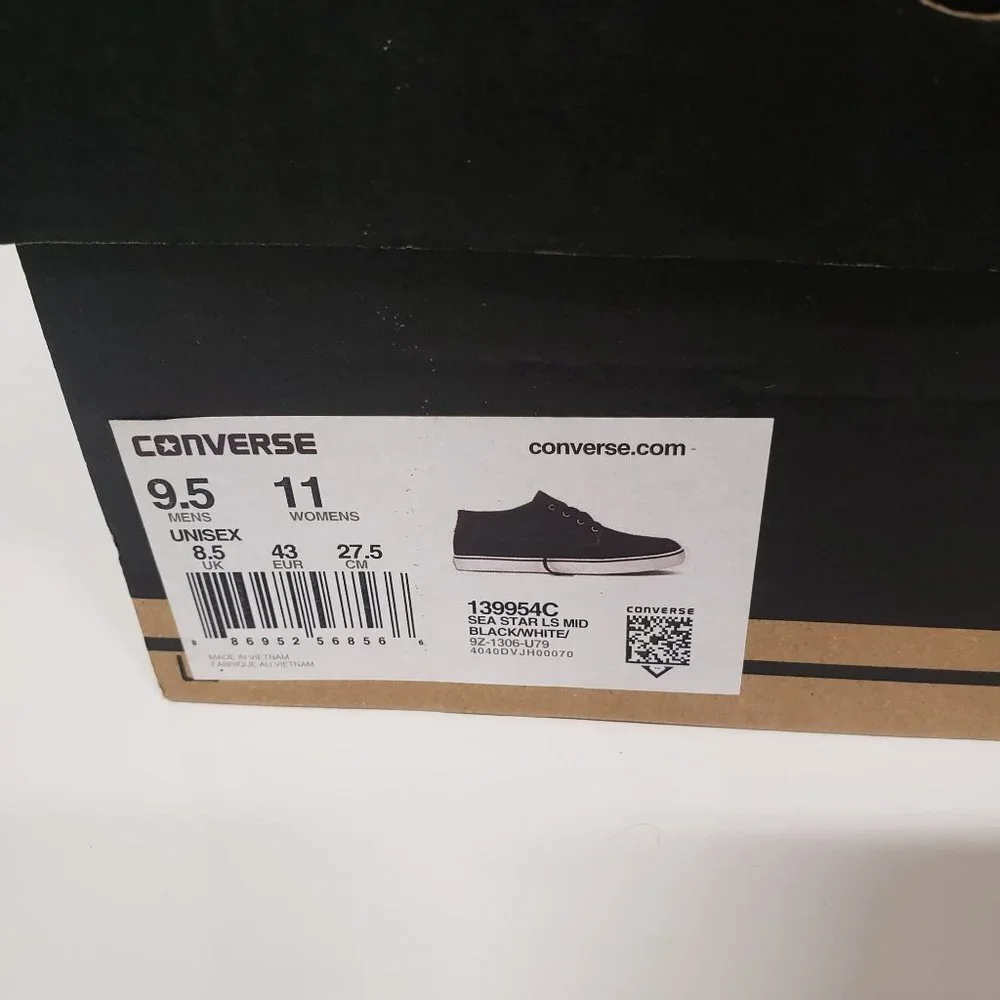 Converse Cons Sea Star‎ Mid Shoes in Black - Size M/9.5 W/11 - Picture 9 of 9